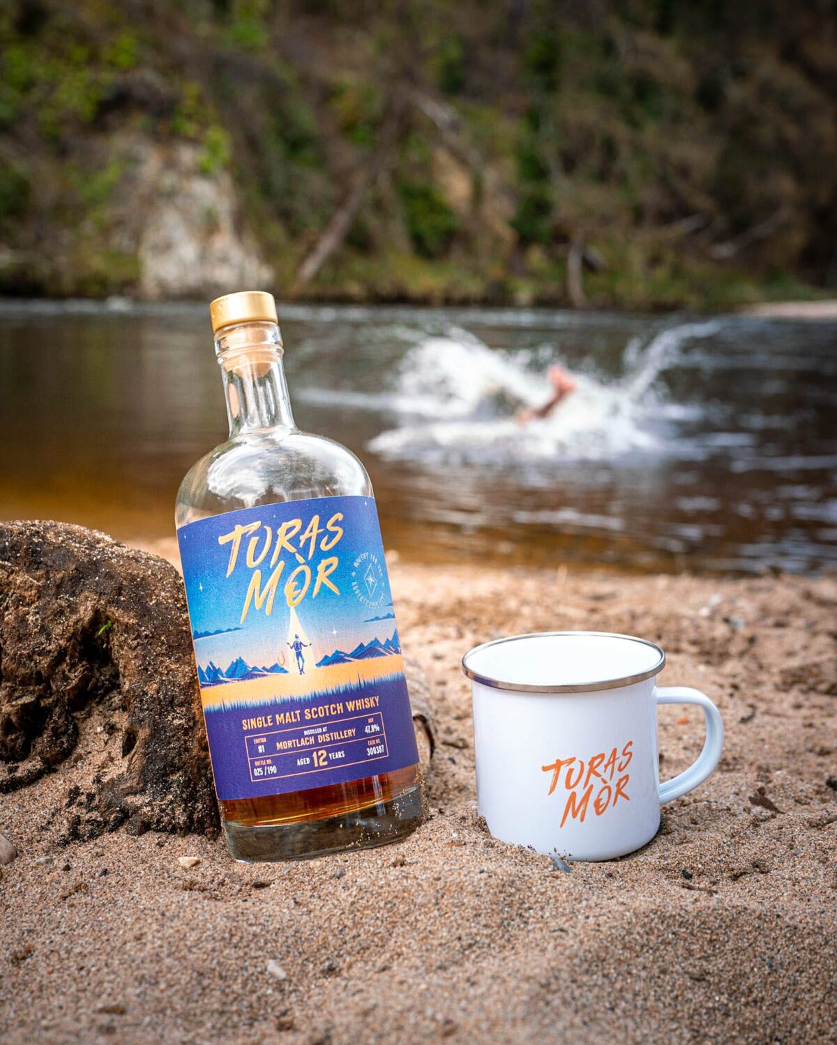 Turas Mor whisky bottle label design and branded products