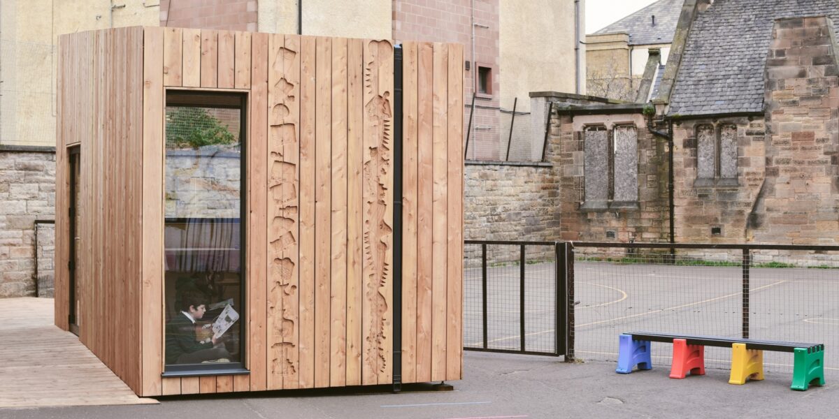 Tiny Changes wellbeing cabin - exterior wide - photography Ellie Morag